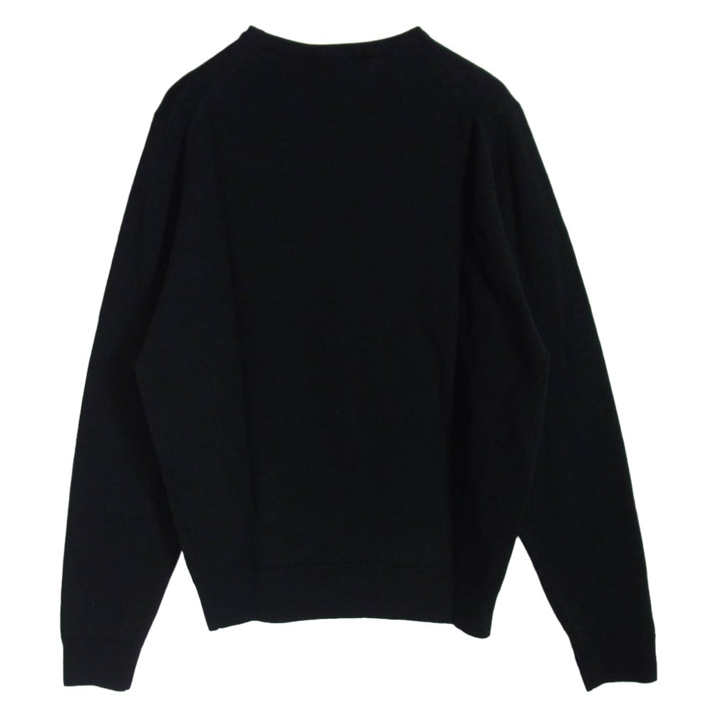 JOHN SMEDLEY ジョンスメドレー BEAMS F ビームスF別注 メリノウール クルーネック ニット セーター ブラック系 S【極上美品】【中古】