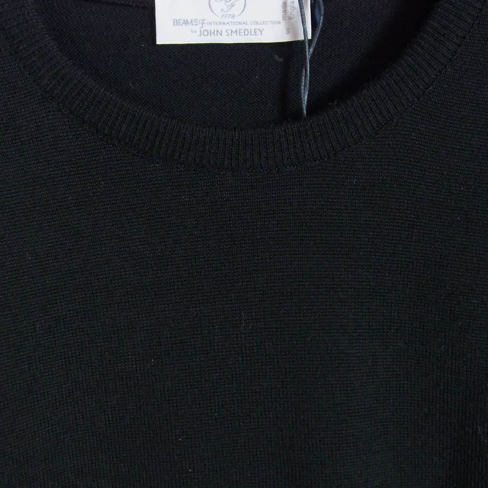 JOHN SMEDLEY ジョンスメドレー BEAMS F ビームスF別注 メリノウール クルーネック ニット セーター ブラック系 S【極上美品】【中古】