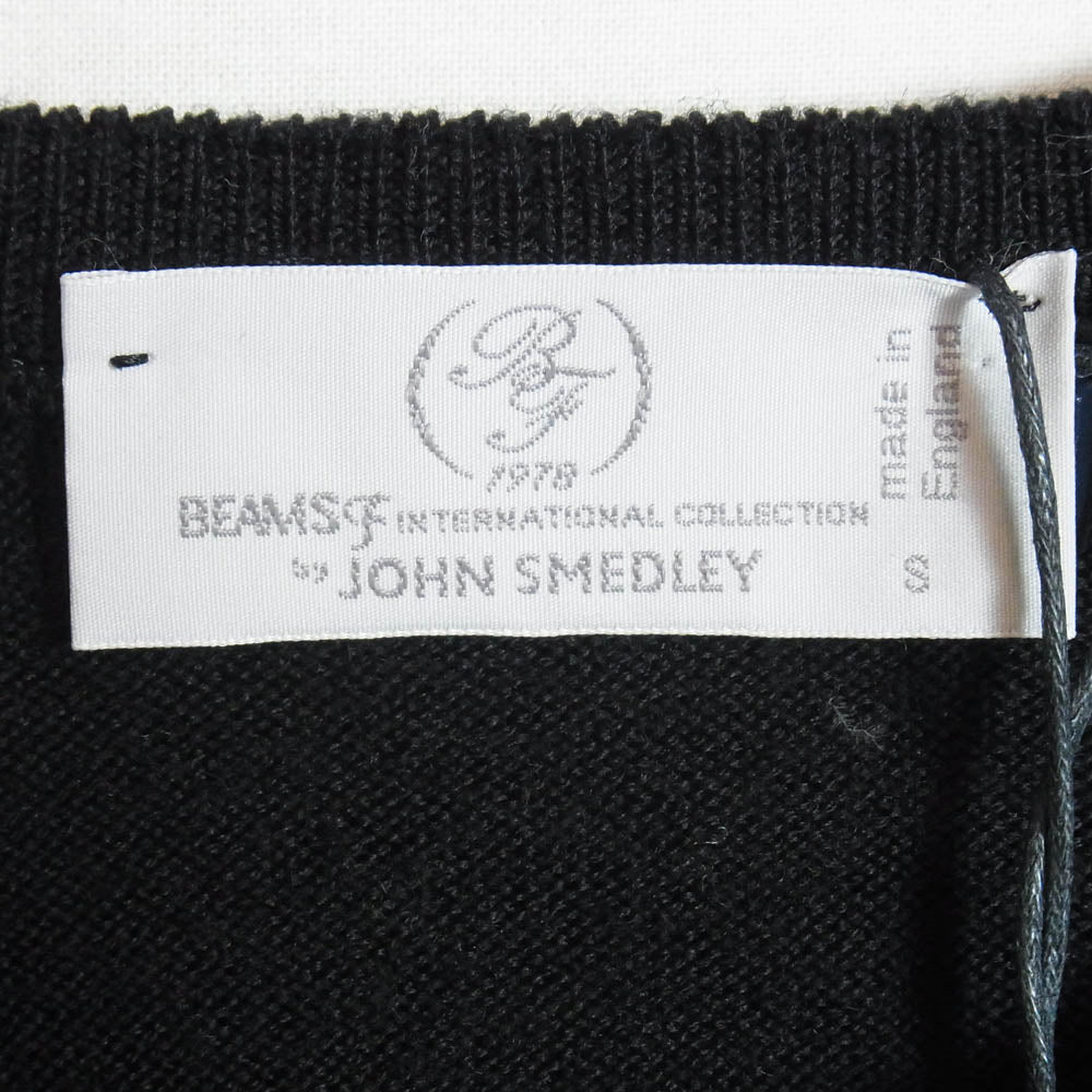 JOHN SMEDLEY ジョンスメドレー BEAMS F ビームスF別注 メリノウール クルーネック ニット セーター ブラック系 S【極上美品】【中古】