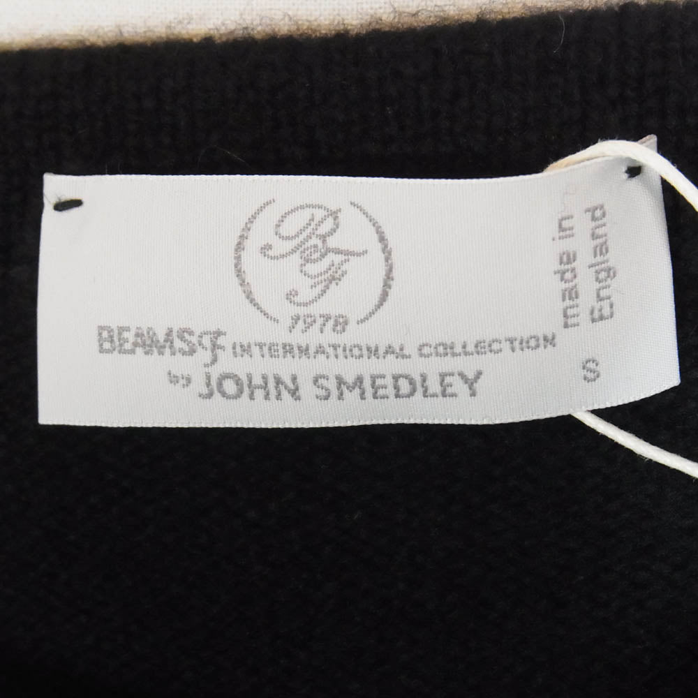 JOHN SMEDLEY ジョンスメドレー BEAMS F ビームスF別注 カシミヤ混 ウール クルーネック ニット セーター ブラック系 S【極上美品】【中古】