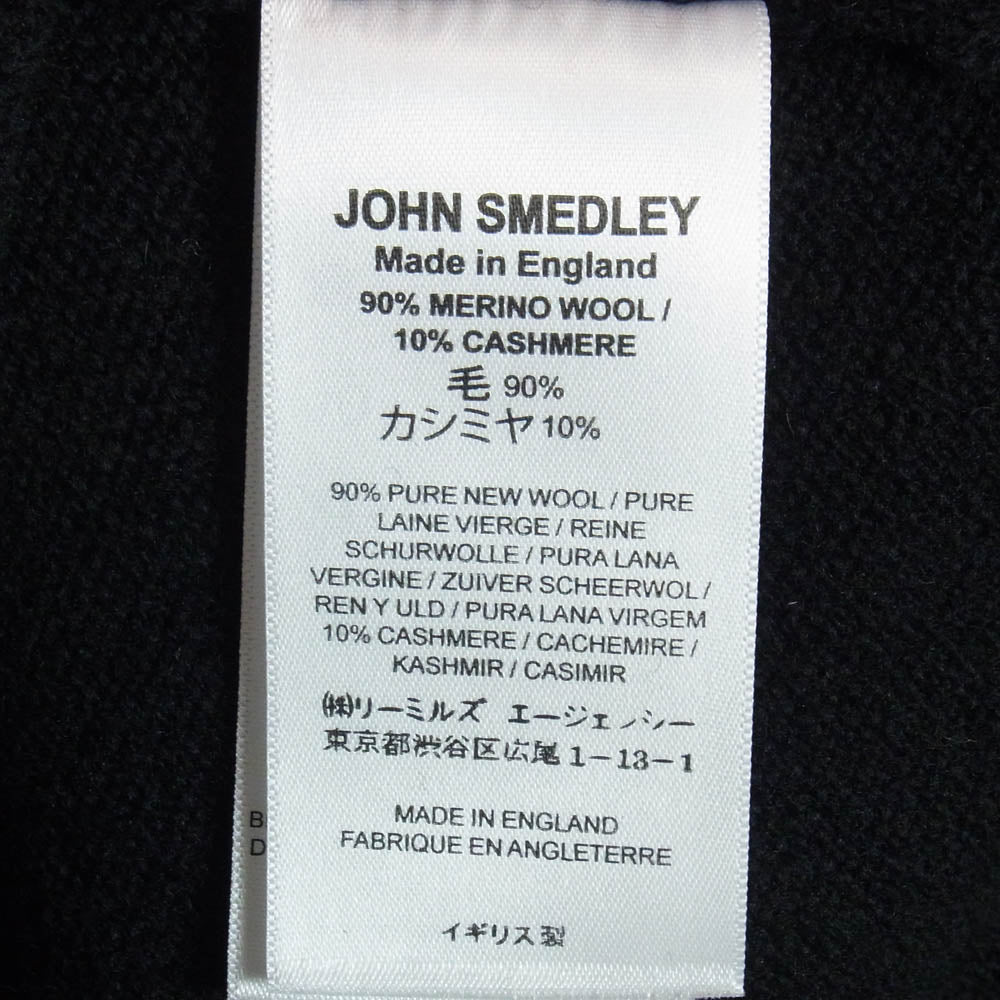 JOHN SMEDLEY ジョンスメドレー BEAMS F ビームスF別注 カシミヤ混 ウール クルーネック ニット セーター ブラック系 S【極上美品】【中古】