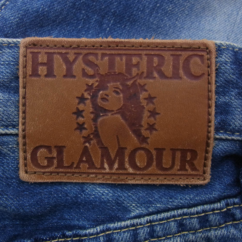 HYSTERIC GLAMOUR ヒステリックグラマー 0243AP17 SP加工 小窓リメイク スリムストレートPT デニムパンツ インディゴブルー系 31【中古】