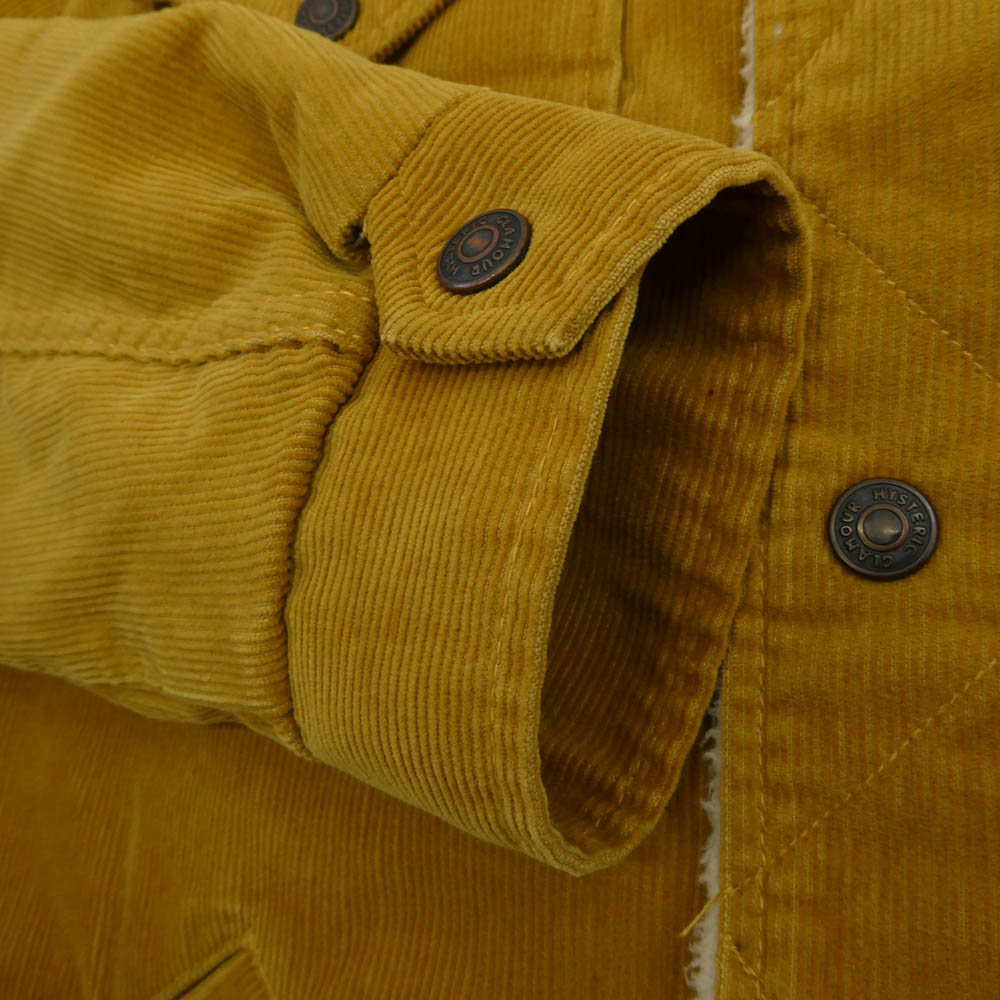 HYSTERIC GLAMOUR ヒステリックグラマー 22AW 02223AC06 コーデュロイ ボア ランチコート ジャケット イエロー系 M【中古】