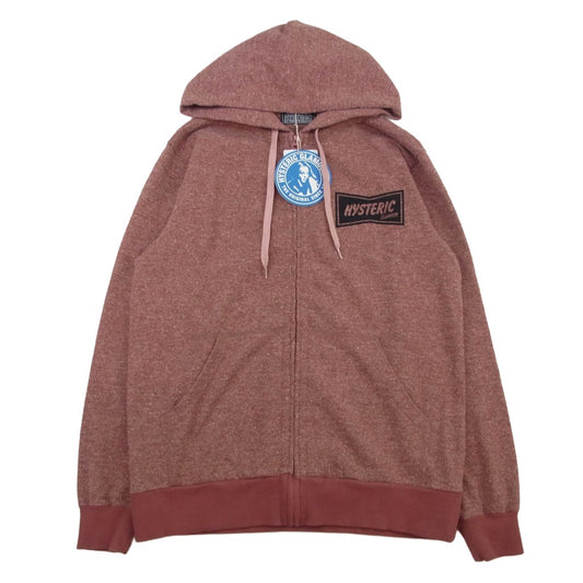 HYSTERIC GLAMOUR ヒステリックグラマー 25SS 02251CF03 COFFEE SHOP プリント フルジップ パーカー ブラウン系 M【極上美品】【中古】
