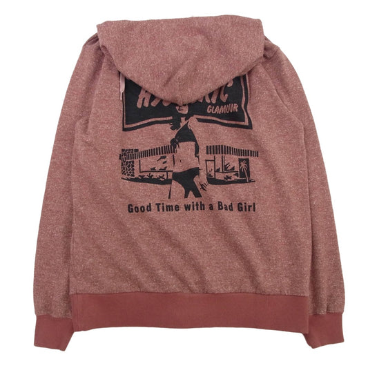 HYSTERIC GLAMOUR ヒステリックグラマー 25SS 02251CF03 COFFEE SHOP プリント フルジップ パーカー ブラウン系 M【極上美品】【中古】