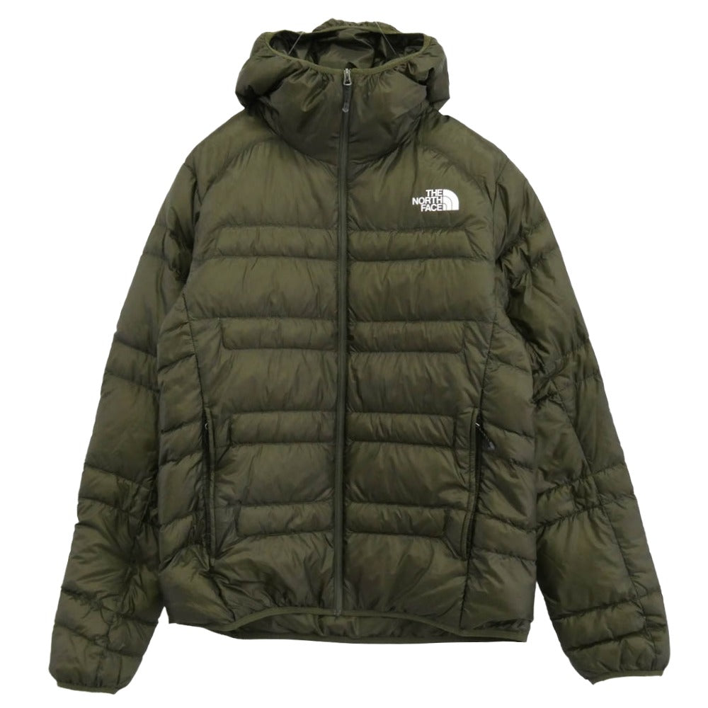 THE NORTH FACE ノースフェイス ND42333R Light Heat Hoodie ライトヒート フーディー ダウン ジャケット カーキ系 S【中古】