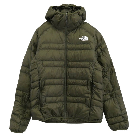 THE NORTH FACE ノースフェイス ND42333R Light Heat Hoodie ライトヒート フーディー ダウン ジャケット カーキ系 S【中古】