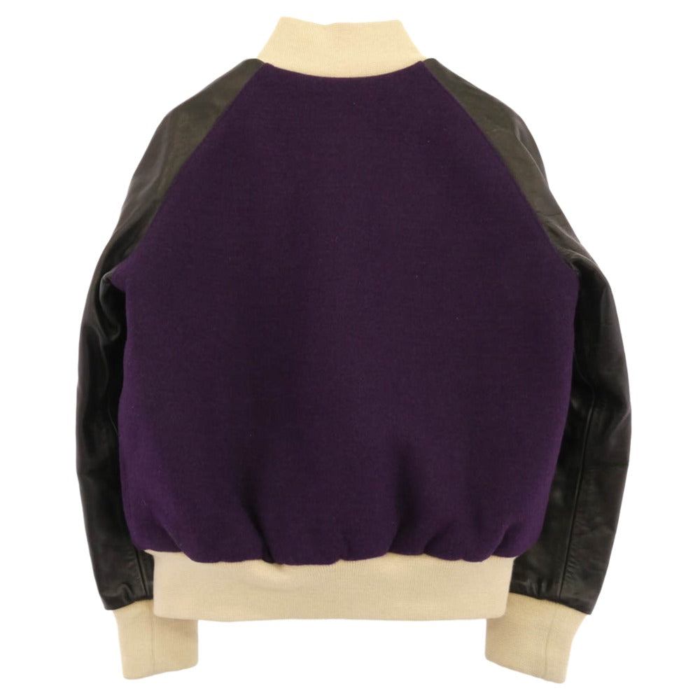 Buzz Rickson's バズリクソンズ BR11556 US ARMY ウォームアップ ジャケット 袖革 スタジャン パープル系 ブラック系 S【中古】