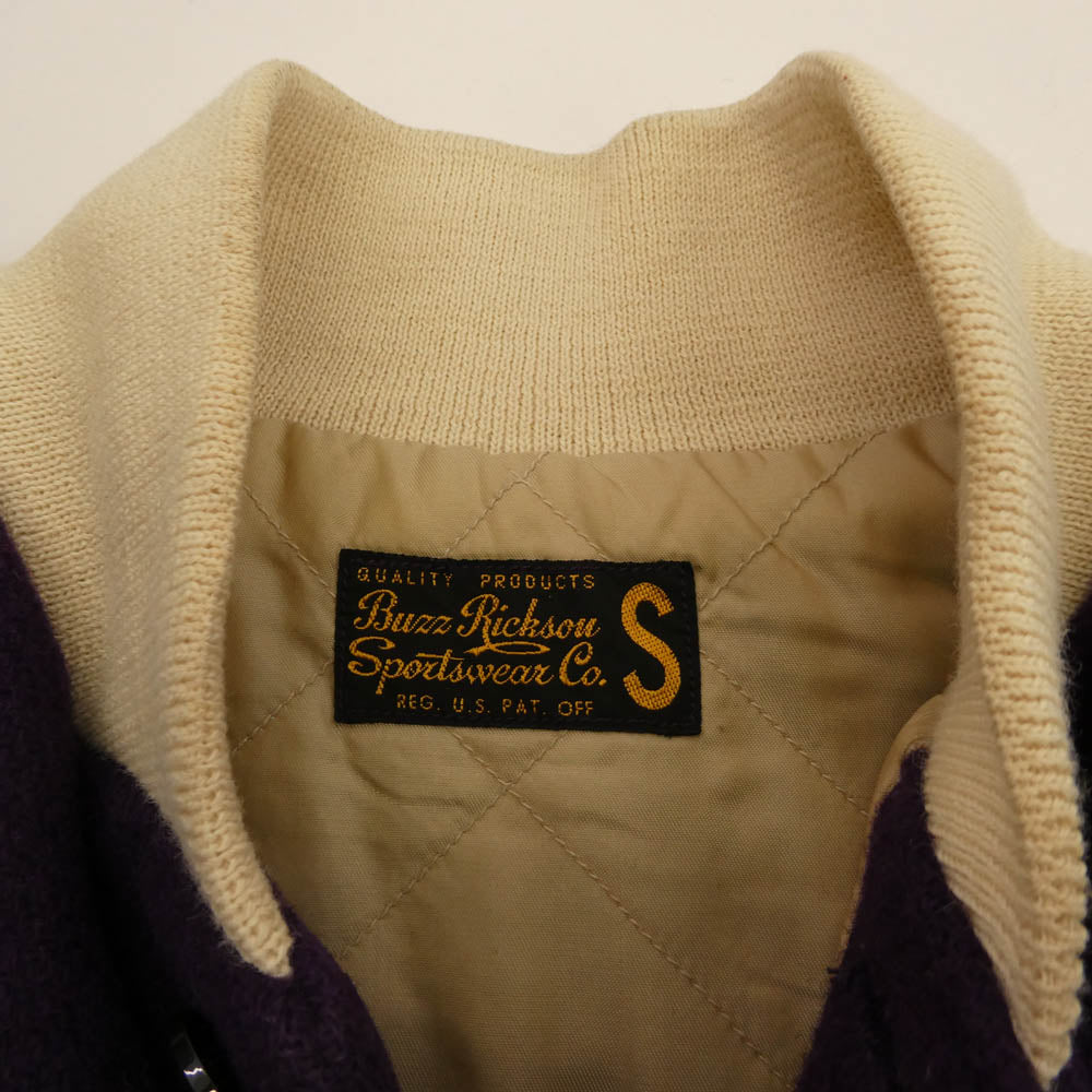Buzz Rickson's バズリクソンズ BR11556 US ARMY ウォームアップ ジャケット 袖革 スタジャン パープル系 ブラック系 S【中古】