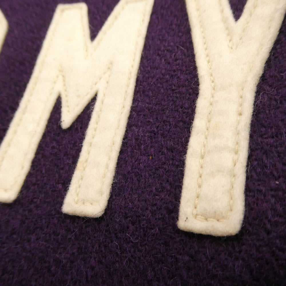 Buzz Rickson's バズリクソンズ BR11556 US ARMY ウォームアップ ジャケット 袖革 スタジャン パープル系 ブラック系 S【中古】