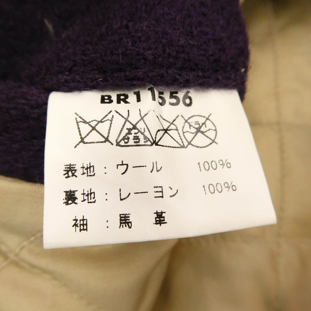 Buzz Rickson's バズリクソンズ BR11556 US ARMY ウォームアップ ジャケット 袖革 スタジャン パープル系 ブラック系 S【中古】