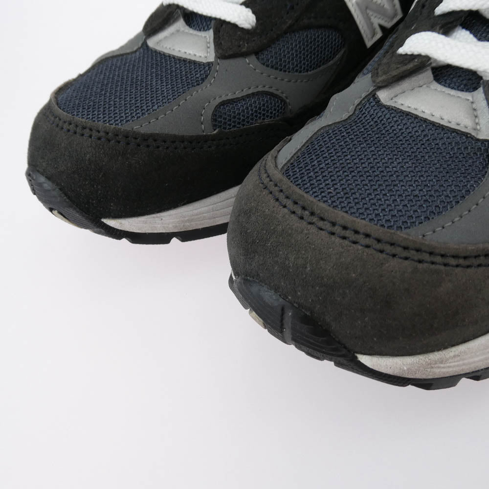 NEW BALANCE ニューバランス M992GG USA製 スエード ローカット スニーカー ブラック系 ネイビー系 26.0cm【中古】