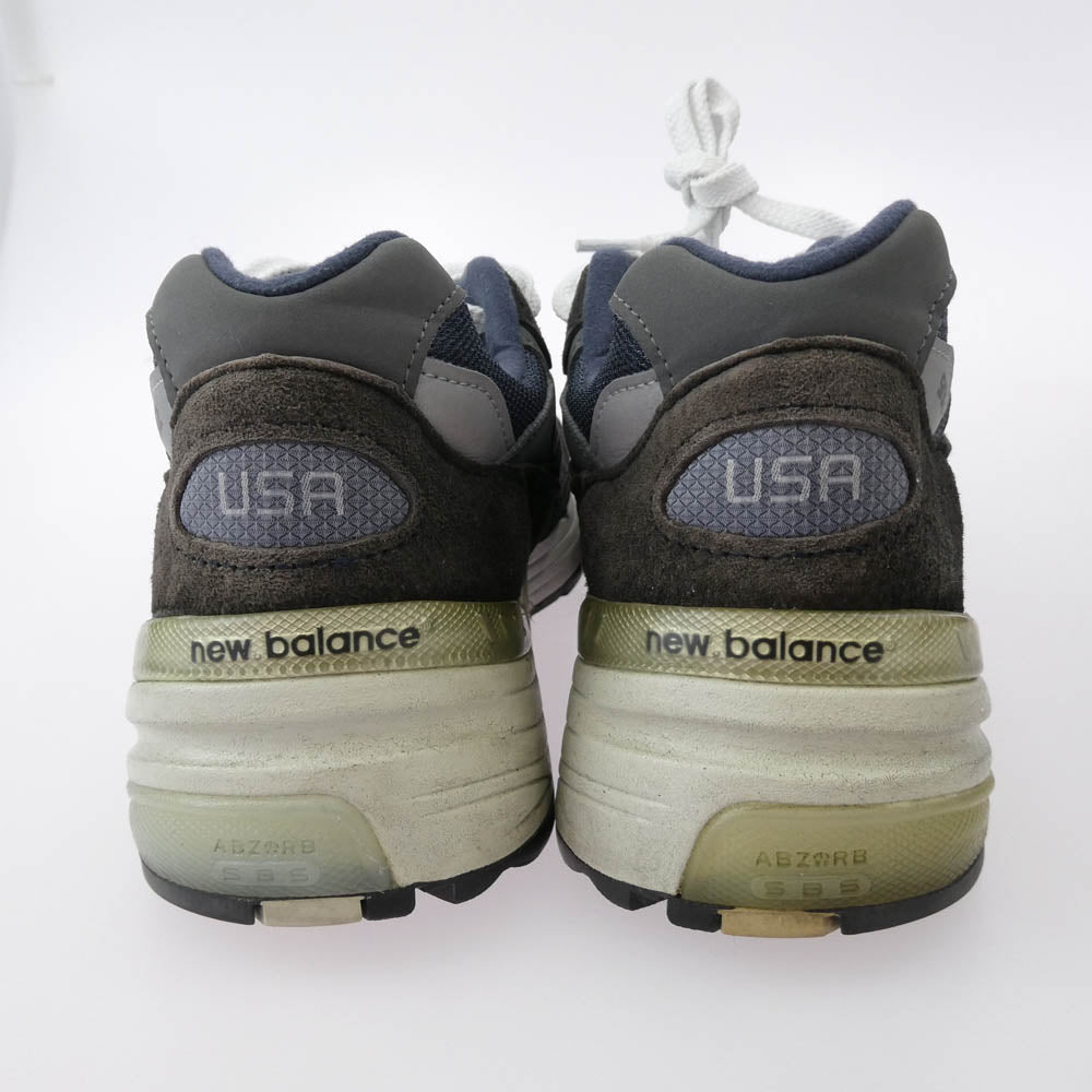 NEW BALANCE ニューバランス M992GG USA製 スエード ローカット スニーカー ブラック系 ネイビー系 26.0cm【中古】