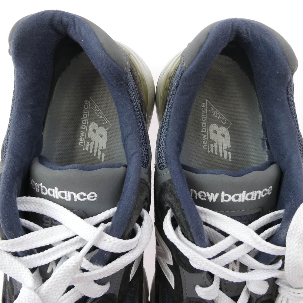 NEW BALANCE ニューバランス M992GG USA製 スエード ローカット スニーカー ブラック系 ネイビー系 26.0cm【中古】