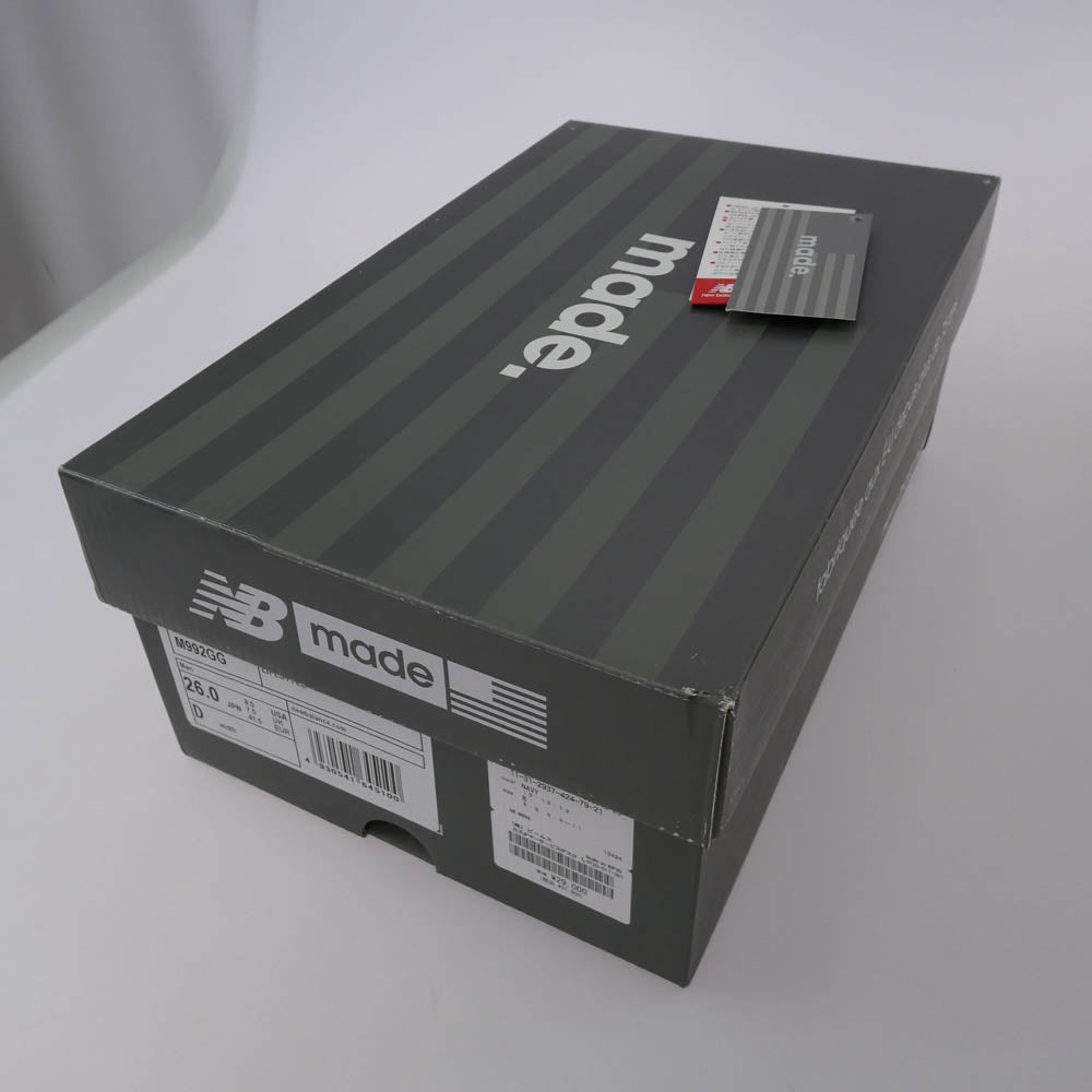 NEW BALANCE ニューバランス M992GG USA製 スエード ローカット スニーカー ブラック系 ネイビー系 26.0cm【中古】