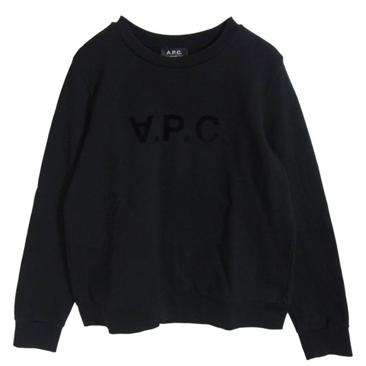 A.P.C. アーペーセー 23226-1-93633 リバースロゴ 反転ロゴ スウェット ブラック系 L【中古】