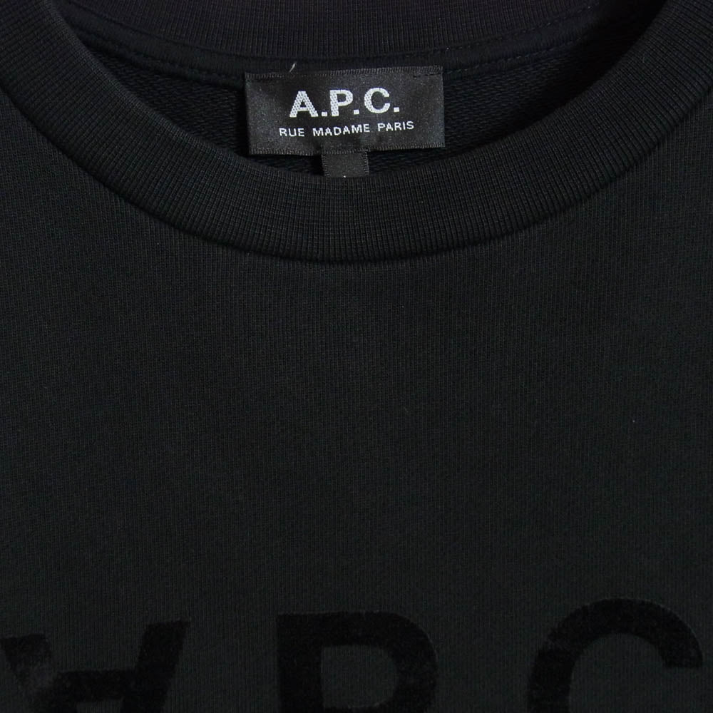 A.P.C. アーペーセー 23226-1-93633 リバースロゴ 反転ロゴ スウェット ブラック系 L【中古】