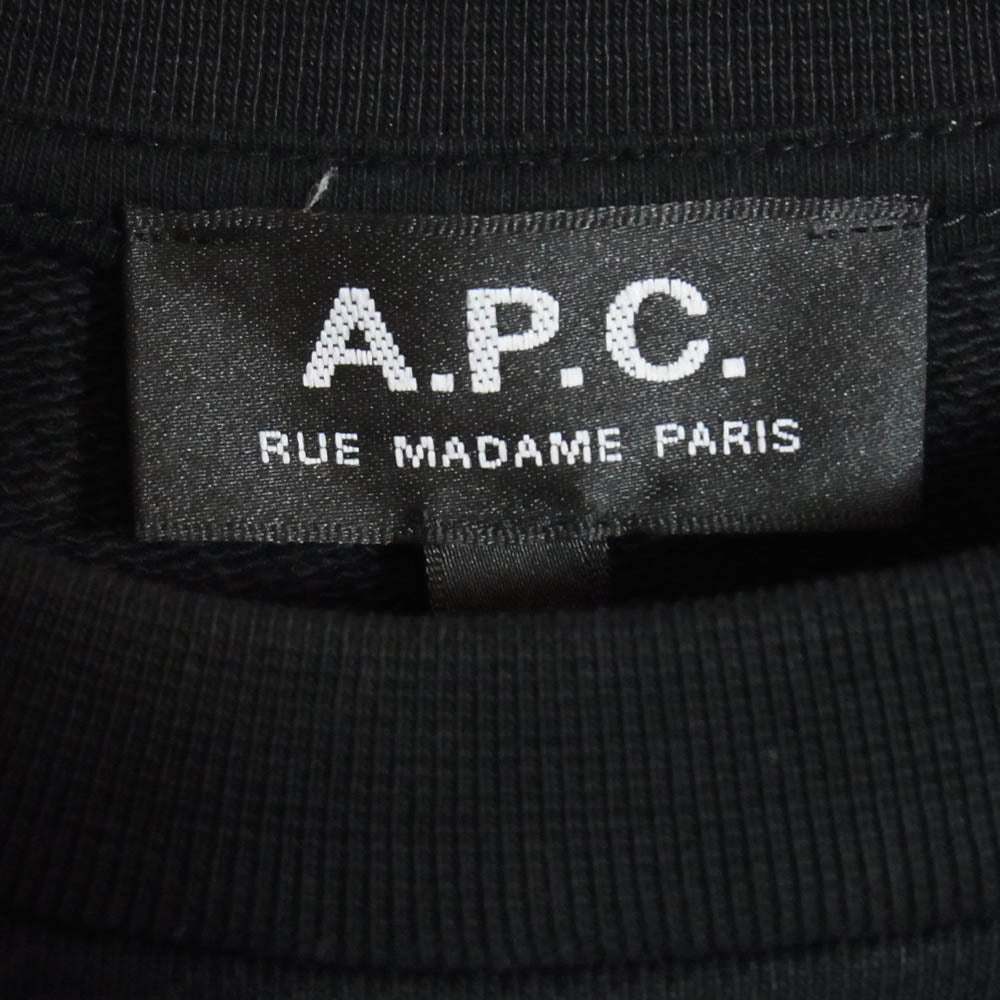 A.P.C. アーペーセー 23226-1-93633 リバースロゴ 反転ロゴ スウェット ブラック系 L【中古】