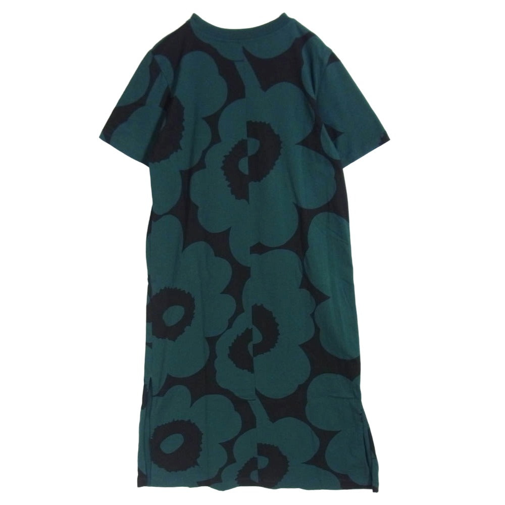 marimekko マリメッコ 25SS Pahlo Unikko ウニッコ 総柄 Tシャツ ワンピース グリーン系 M【中古】