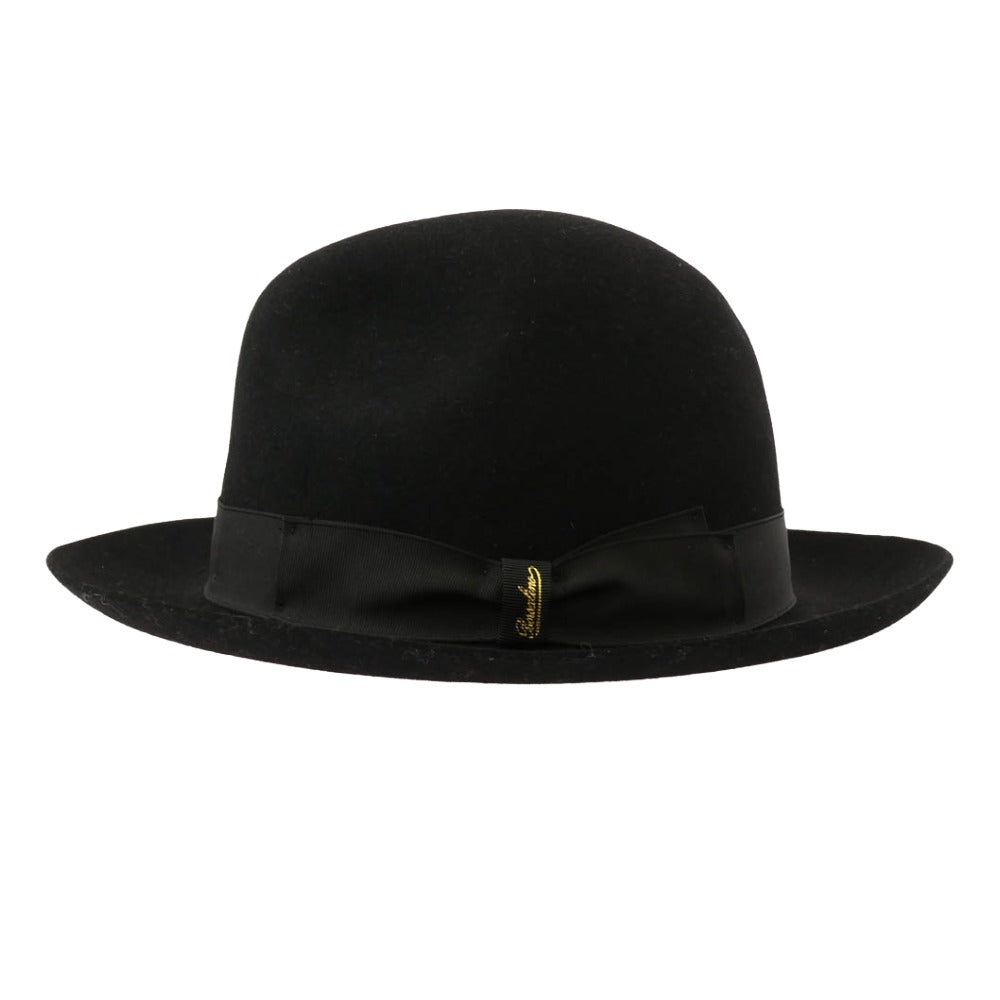 Borsalino ボルサリーノ イタリア製 マレンゴ ジェア ミディアム フェルト 中折れ ハット ブラック系 58【美品】【中古】