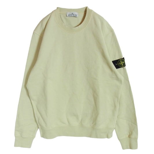 STONE ISLAND ストーンアイランド 801563051 腕章ロゴワッペン付き クルーネック スウェット トレーナー イエロー系 L【中古】