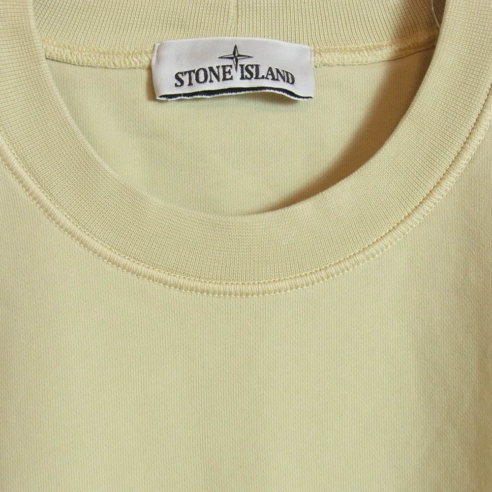 STONE ISLAND ストーンアイランド 801563051 腕章ロゴワッペン付き クルーネック スウェット トレーナー イエロー系 L【中古】