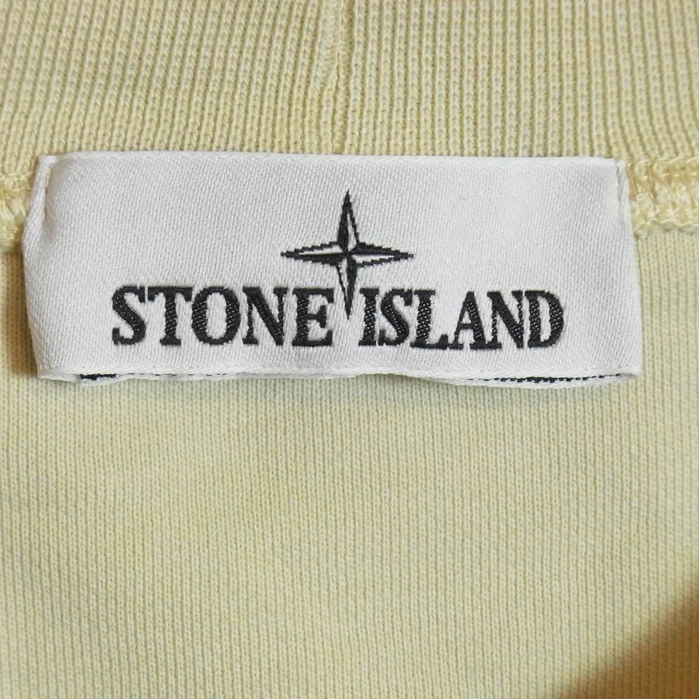 STONE ISLAND ストーンアイランド 801563051 腕章ロゴワッペン付き クルーネック スウェット トレーナー イエロー系 L【中古】