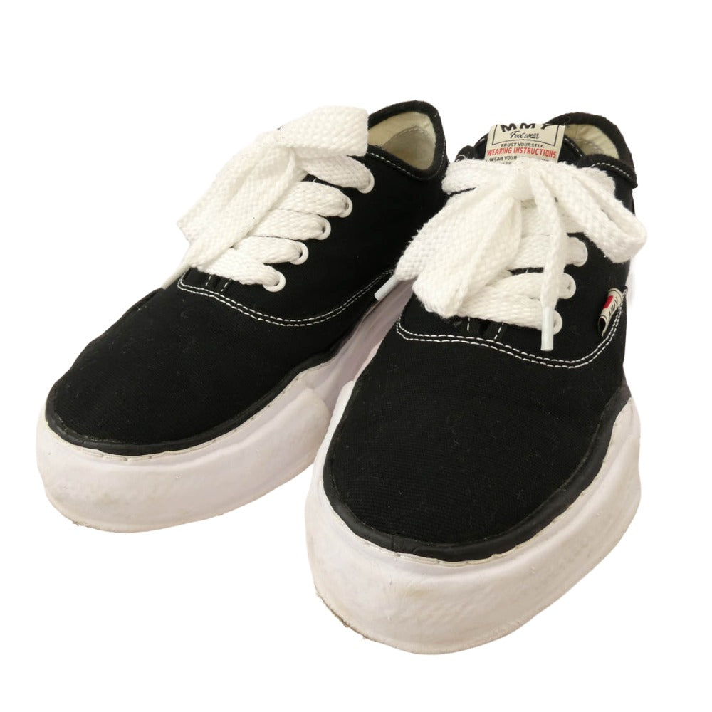Maison MIHARA YASUHIRO メゾンミハラヤスヒロ A06FW702 BAKER Original Sole CANVAS Low-Top Sneaker ベイカー オリジナルソール キャンバス ローカット スニーカー ブラック系 43【中古】