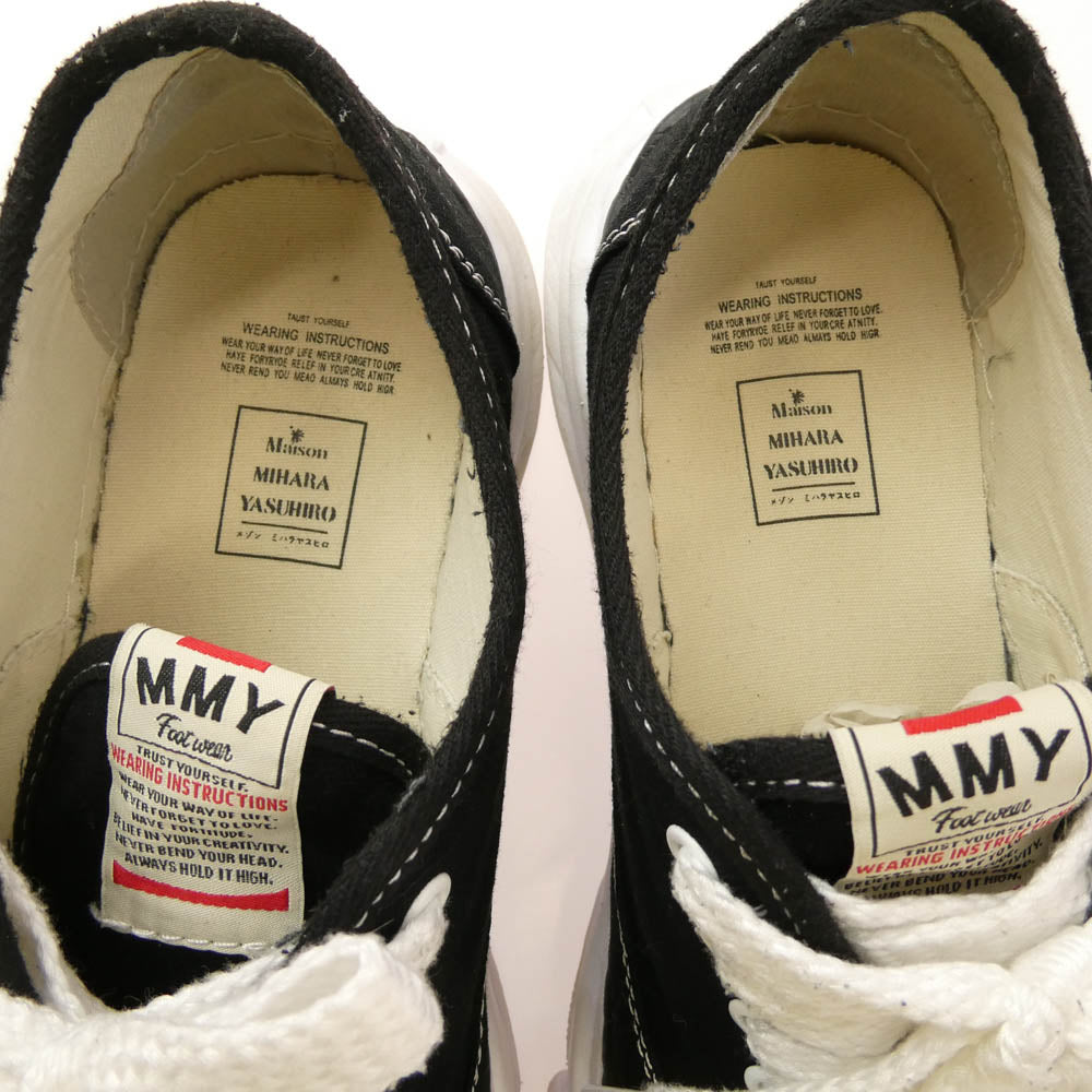 Maison MIHARA YASUHIRO メゾンミハラヤスヒロ A06FW702 BAKER Original Sole CANVAS Low-Top Sneaker ベイカー オリジナルソール キャンバス ローカット スニーカー ブラック系 43【中古】