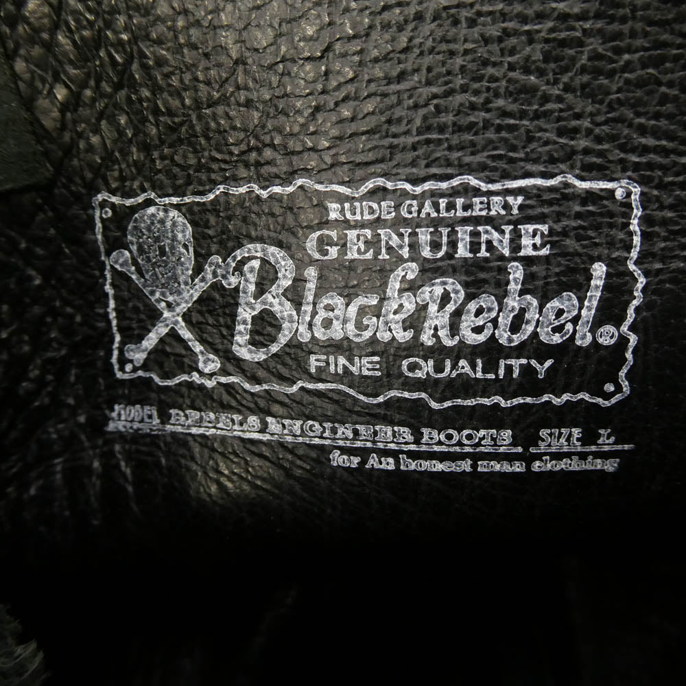 RUDE GALLERY BLACK REBEL ルードギャラリーブラックレーベル LEATHER ENGINEER BOOTS エンジニア ブーツ ブラック系 L【中古】