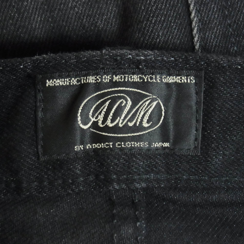 エーシーブイエム ADDICT CLOTHES JAPAN ブラック デニム パンツ ブラック系 34【中古】