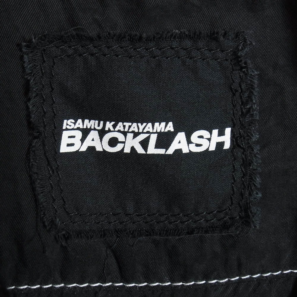ISAMUKATAYAMA BACKLASH イサムカタヤマバックラッシュ 1888-01 キュプラ パッカリング 半袖 オープンカラー シャツ ブラック系 M【中古】