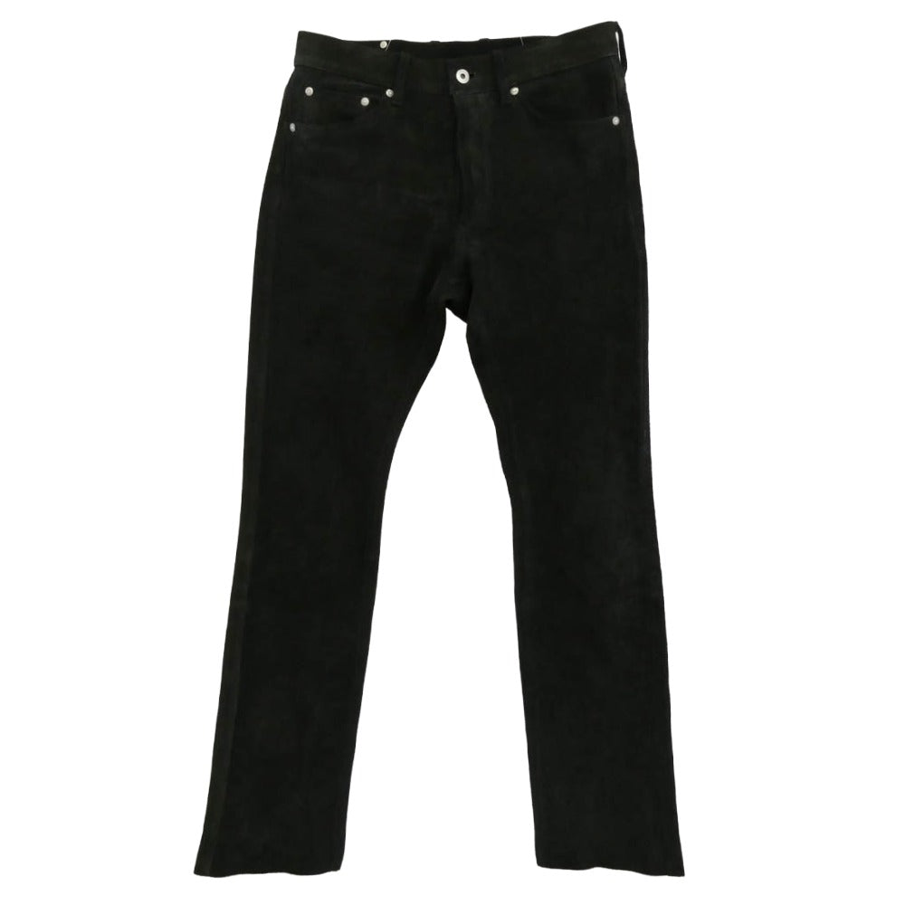 ISAMUKATAYAMA BACKLASH イサムカタヤマバックラッシュ 2128-01 APAN STEER VELOR SUEDE COMBINATION TANNED GARMENT-DYED PANTS ベロア スエード コンビネーション パンツ ブラック系 M【中古】