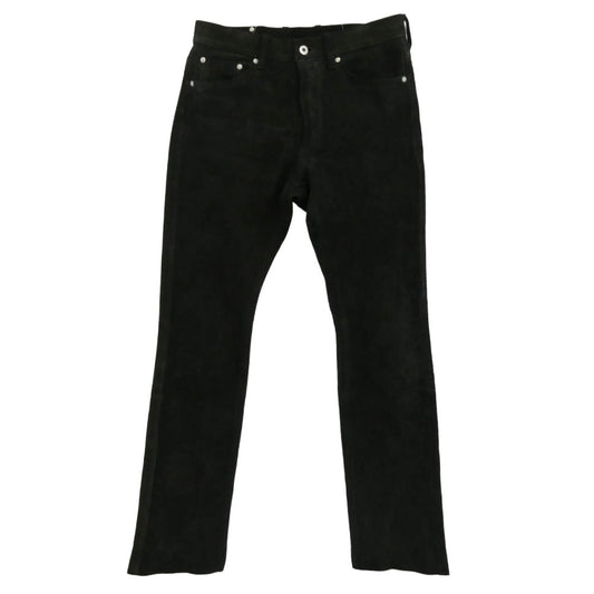ISAMUKATAYAMA BACKLASH イサムカタヤマバックラッシュ 2128-01 APAN STEER VELOR SUEDE COMBINATION TANNED GARMENT-DYED PANTS ベロア スエード コンビネーション パンツ ブラック系 M【中古】