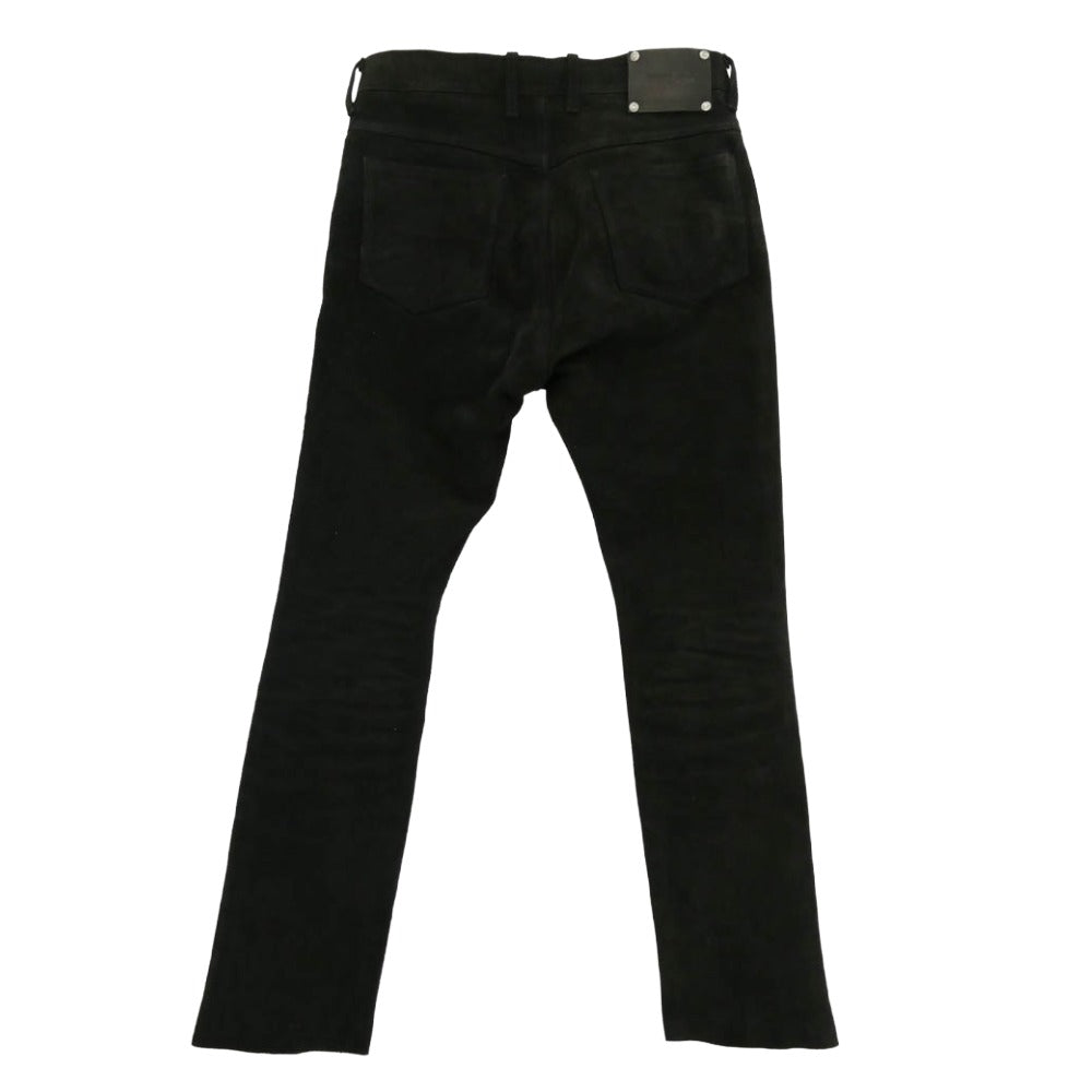 ISAMUKATAYAMA BACKLASH イサムカタヤマバックラッシュ 2128-01 APAN STEER VELOR SUEDE COMBINATION TANNED GARMENT-DYED PANTS ベロア スエード コンビネーション パンツ ブラック系 M【中古】
