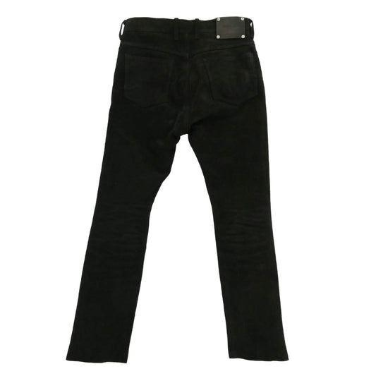 ISAMUKATAYAMA BACKLASH イサムカタヤマバックラッシュ 2128-01 APAN STEER VELOR SUEDE COMBINATION TANNED GARMENT-DYED PANTS ベロア スエード コンビネーション パンツ ブラック系 M【中古】