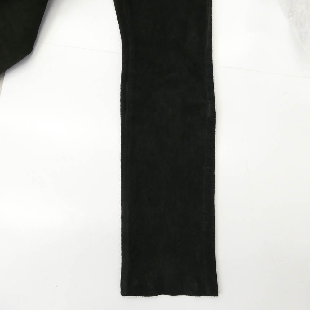 ISAMUKATAYAMA BACKLASH イサムカタヤマバックラッシュ 2128-01 APAN STEER VELOR SUEDE COMBINATION TANNED GARMENT-DYED PANTS ベロア スエード コンビネーション パンツ ブラック系 M【中古】