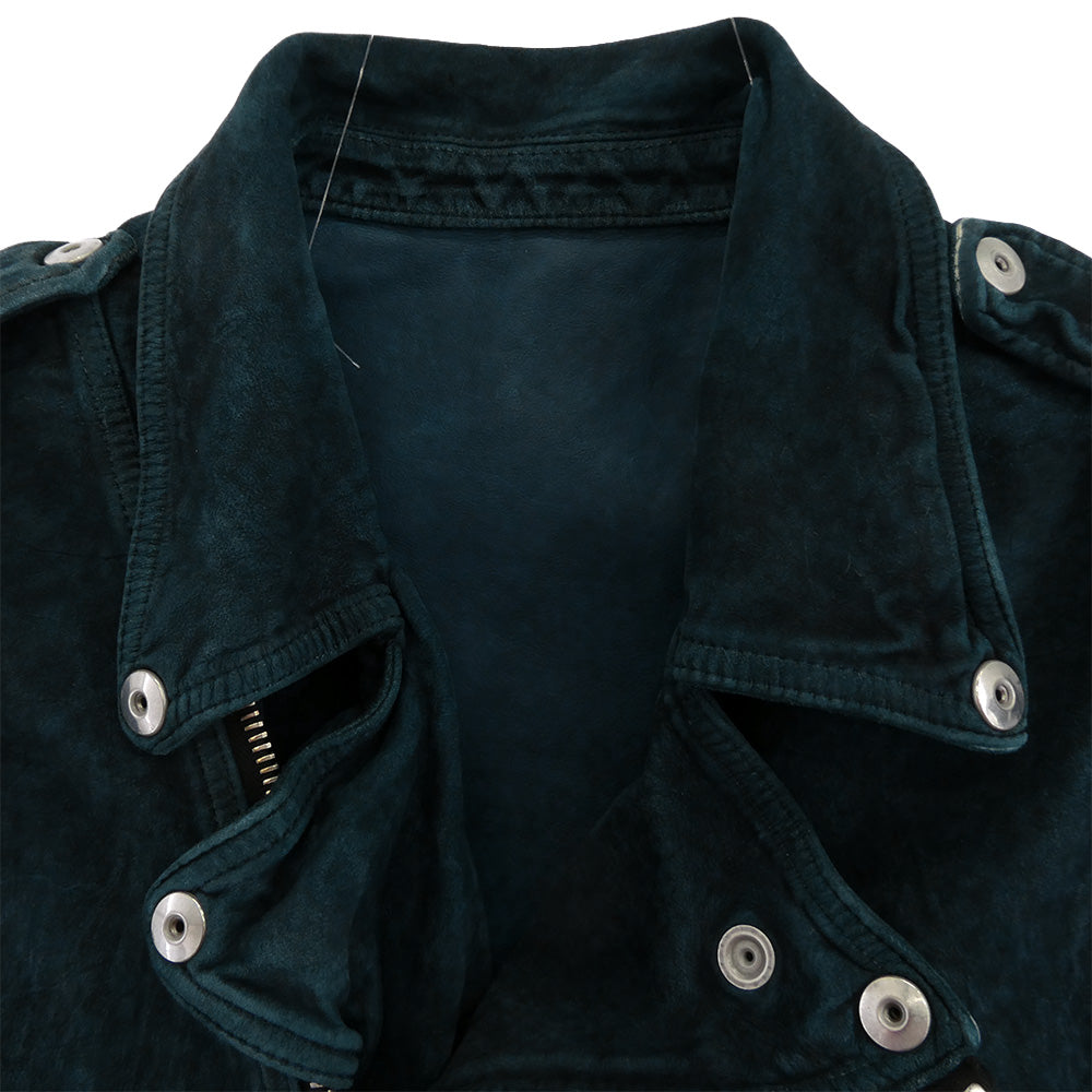 ISAMUKATAYAMA BACKLASH イサムカタヤマバックラッシュ 1878-RS レザー スエード ジャパンカーフ ダブルライダース ブルー系 XL【中古】