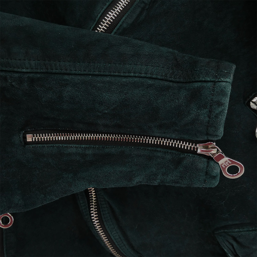 ISAMUKATAYAMA BACKLASH イサムカタヤマバックラッシュ 1878-RS レザー スエード ジャパンカーフ ダブルライダース ブルー系 XL【中古】