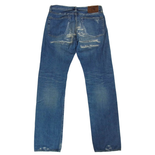 HYSTERIC GLAMOUR ヒステリックグラマー 0233AP09 UR加工 スタッズ ダメージ加工 デニム ストレート パンツ インディゴブルー系 30【中古】