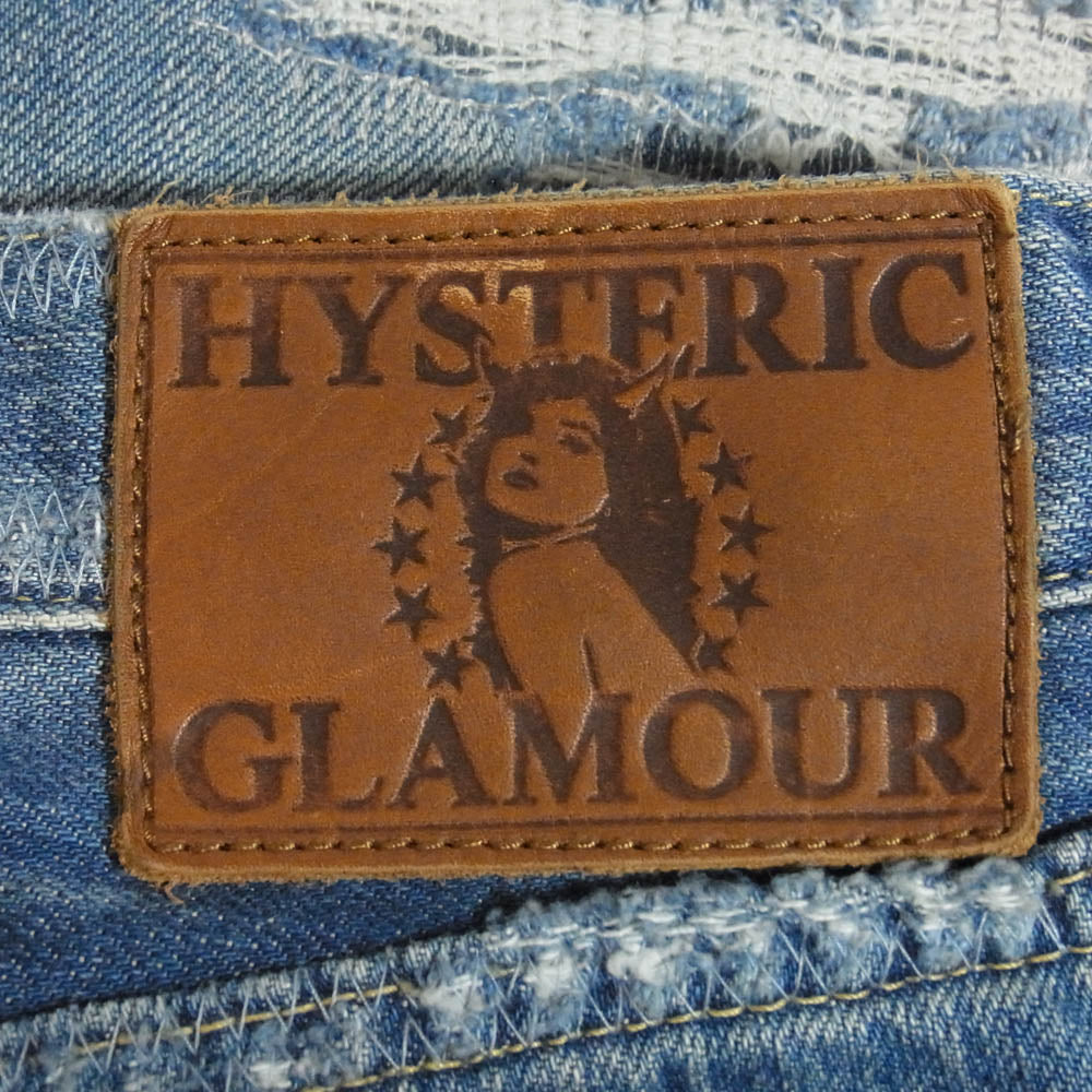 HYSTERIC GLAMOUR ヒステリックグラマー 0233AP09 UR加工 スタッズ ダメージ加工 デニム ストレート パンツ インディゴブルー系 30【中古】