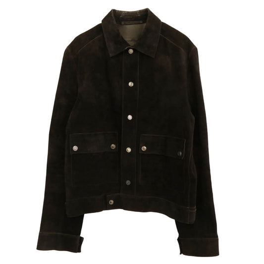 GUCCI グッチ 339-2408-7575 スエード レザー トラッカー ジャケット ダークブラウン系 46【中古】