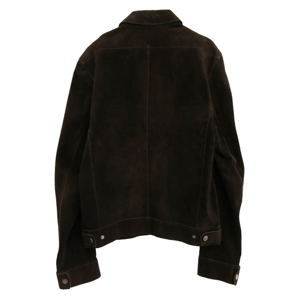 GUCCI グッチ 339-2408-7575 スエード レザー トラッカー ジャケット ダークブラウン系 46【中古】