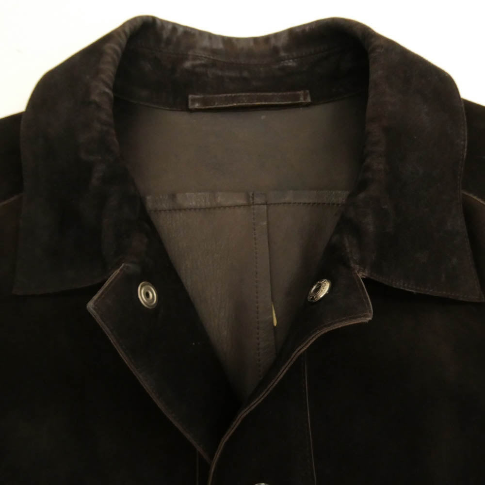 GUCCI グッチ 339-2408-7575 スエード レザー トラッカー ジャケット ダークブラウン系 46【中古】