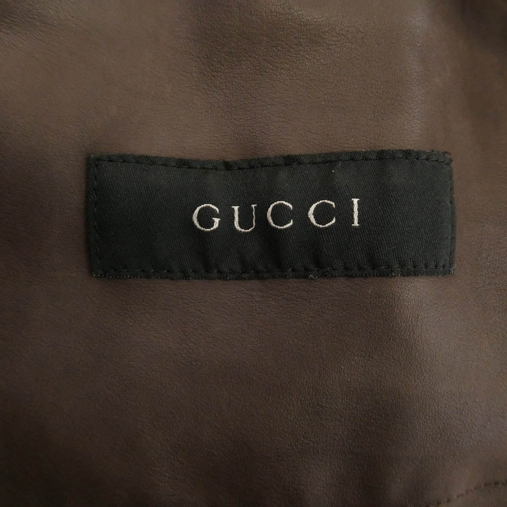 GUCCI グッチ 339-2408-7575 スエード レザー トラッカー ジャケット ダークブラウン系 46【中古】