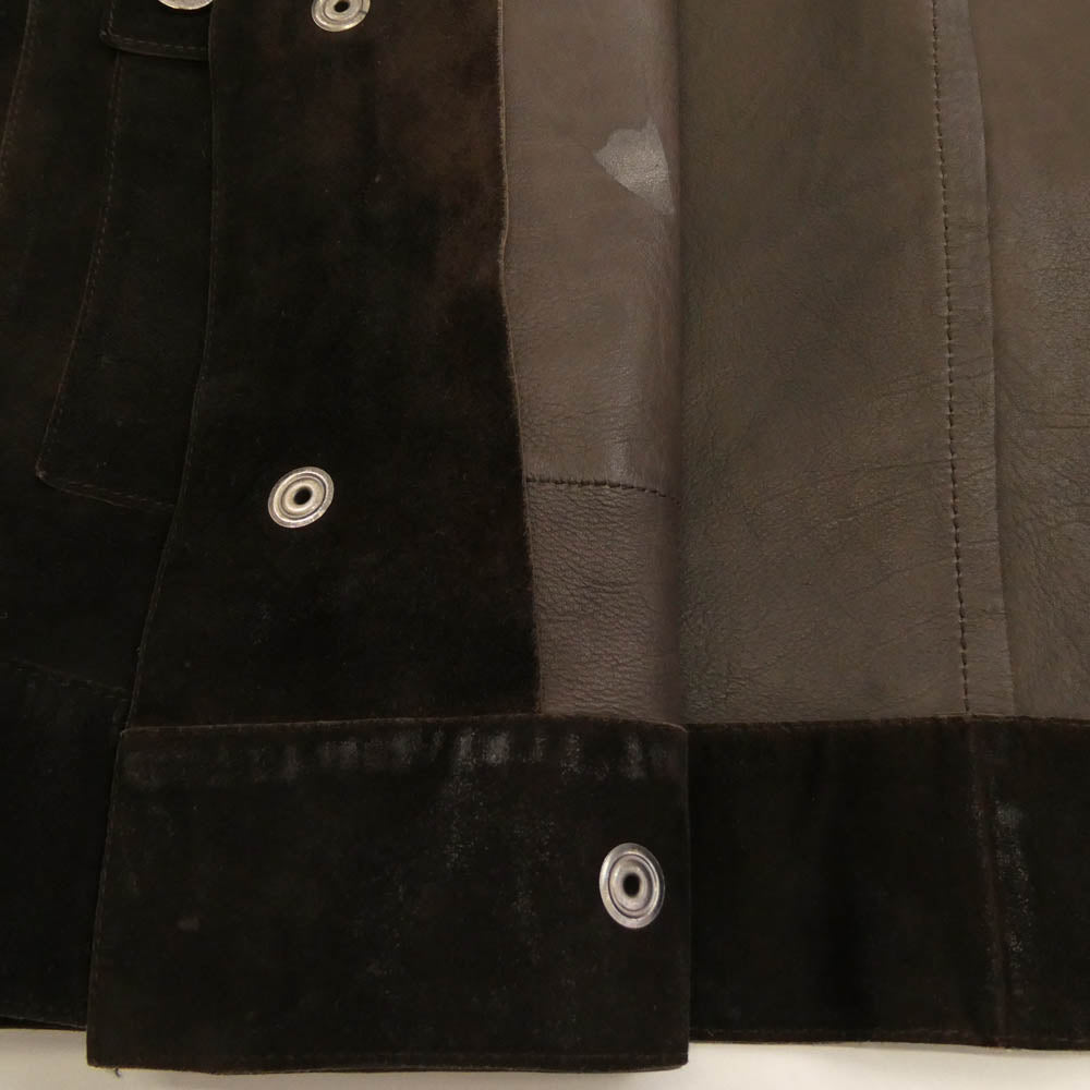 GUCCI グッチ 339-2408-7575 スエード レザー トラッカー ジャケット ダークブラウン系 46【中古】