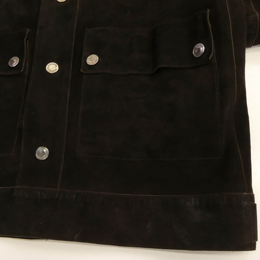 GUCCI グッチ 339-2408-7575 スエード レザー トラッカー ジャケット ダークブラウン系 46【中古】