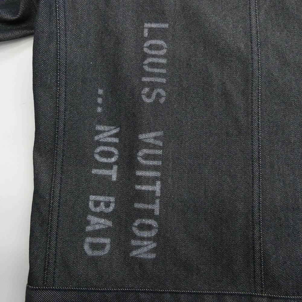 LOUIS VUITTON ルイ・ヴィトン バックロゴプリント ウールコットン デニム ジャケット インディゴブルー系 50【中古】