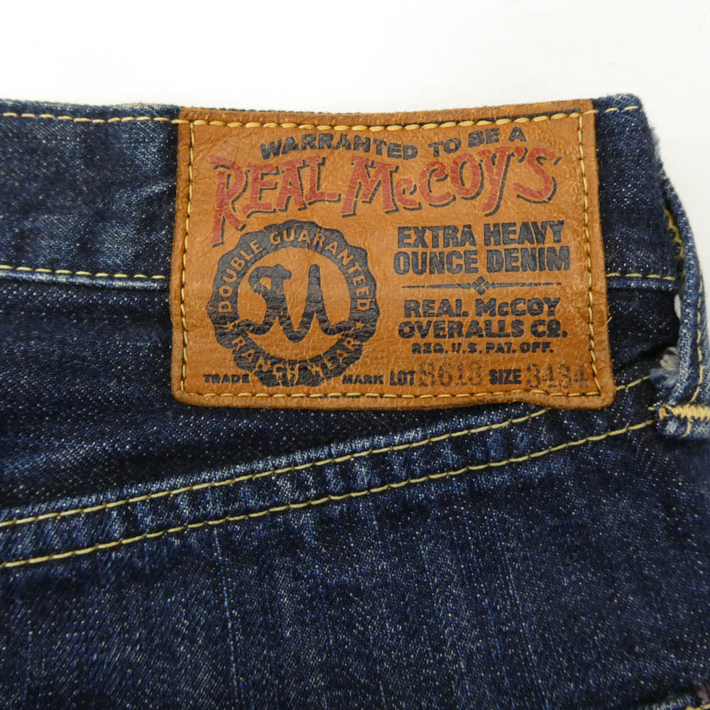 The REAL McCOY'S ザリアルマッコイズ S613 DENIM PANTS ボタンフライ ストレート デニム パンツ インディゴブルー系 品質表示タグ欠損【中古】