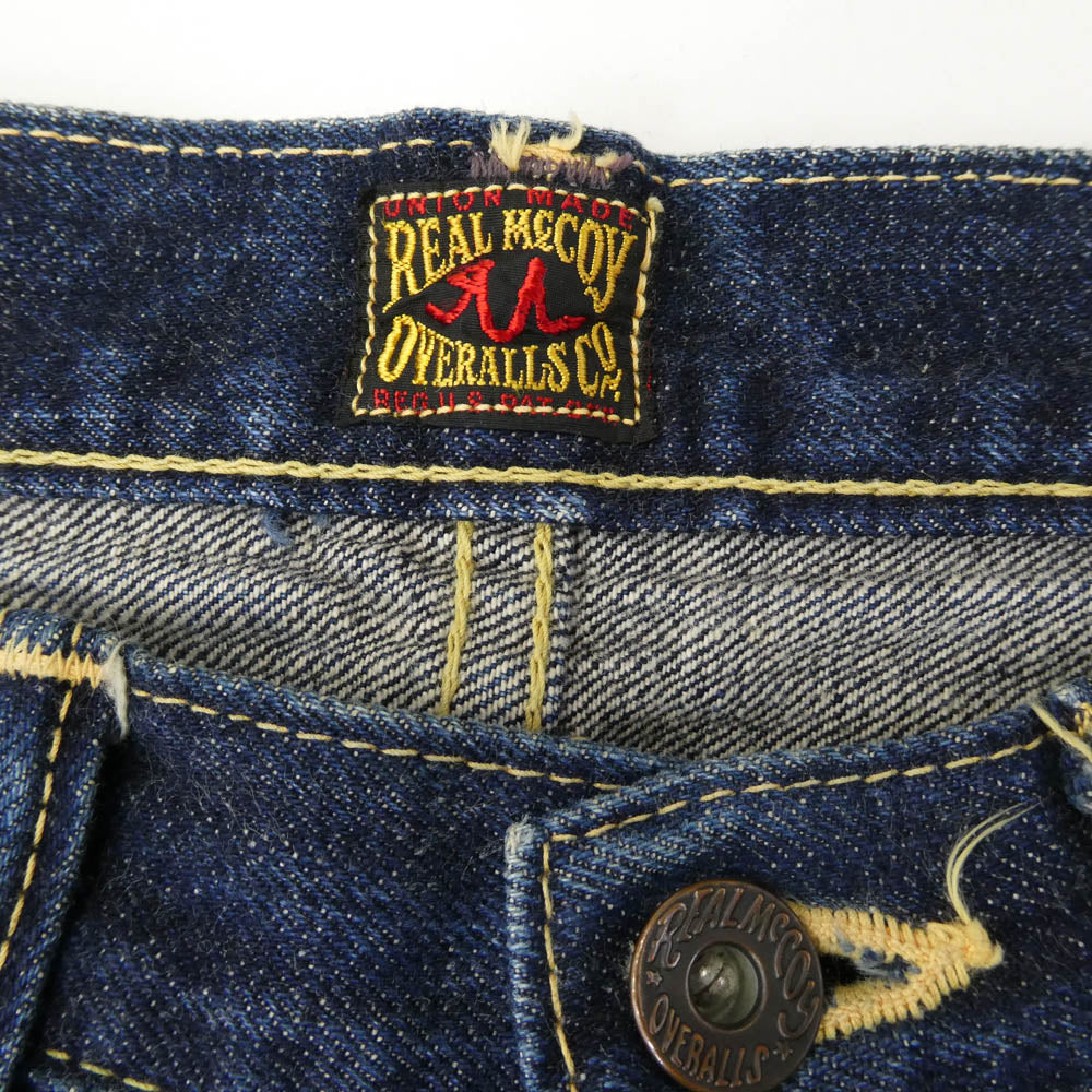 The REAL McCOY'S ザリアルマッコイズ S613 DENIM PANTS ボタンフライ ストレート デニム パンツ インディゴブルー系 品質表示タグ欠損【中古】